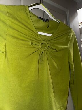 Primark Lime Green Long Sleeve Top with Ring Detail